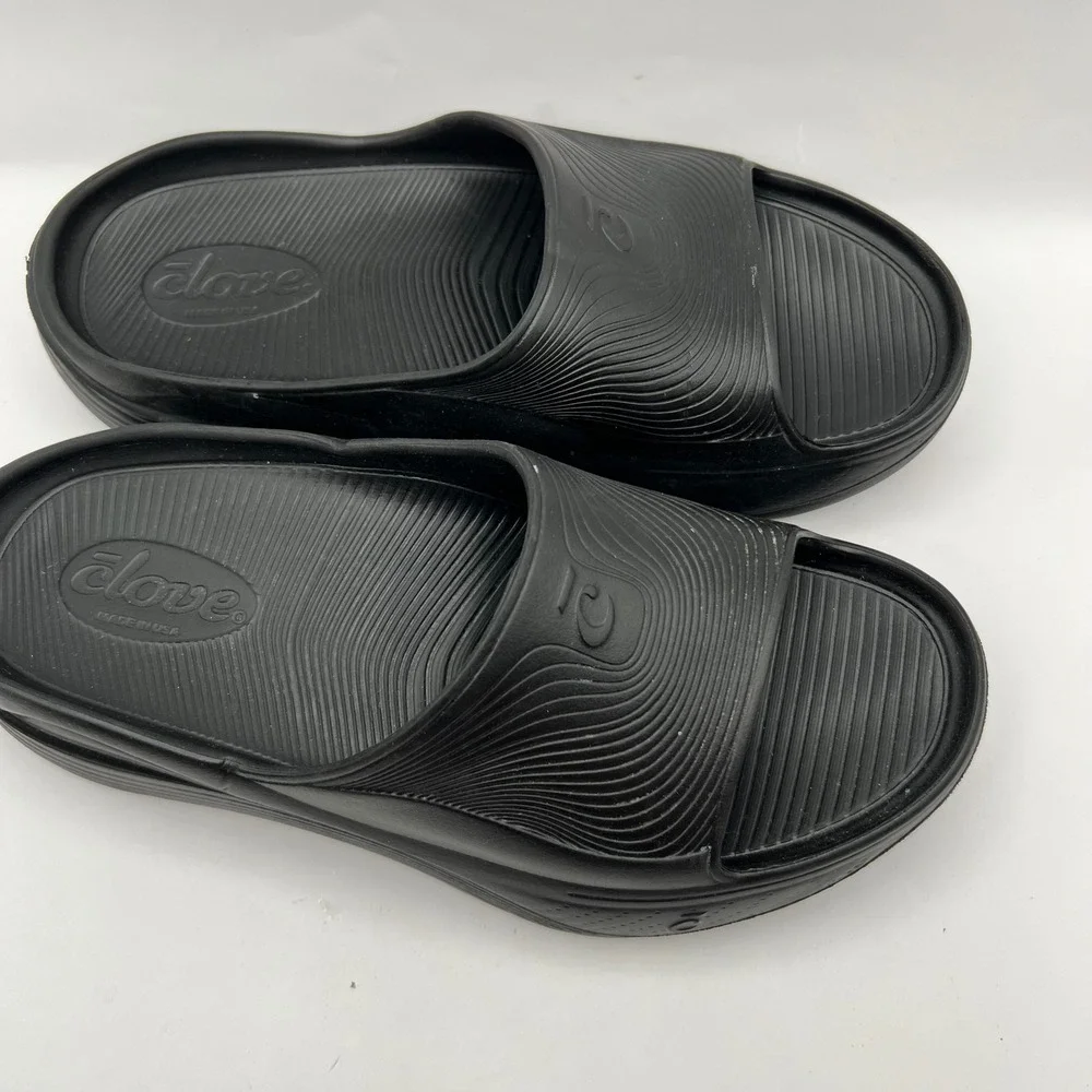 Clove Super Cush Slides Black Recovery Sandals Womens 10 Platform Comfort Mens 9